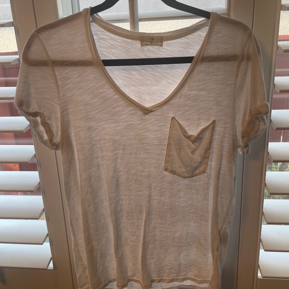 Women's White V-Neck Top
